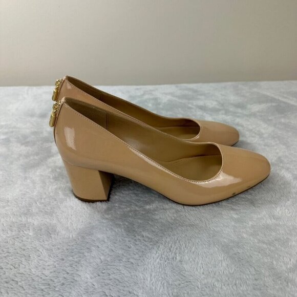 Michael Kors Beige Leather Round Tip Shoes Women's Size 8.5 US - Picture 1 of 12
